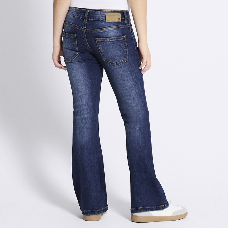 Low waist bootcut jeans "Spray star" Mid wash